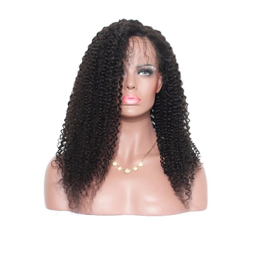 Kinky Curly Side Part 13x4 Lace Front Wig 180% Density Human Virgin Hair Cut Bob Wig - uprettyhair