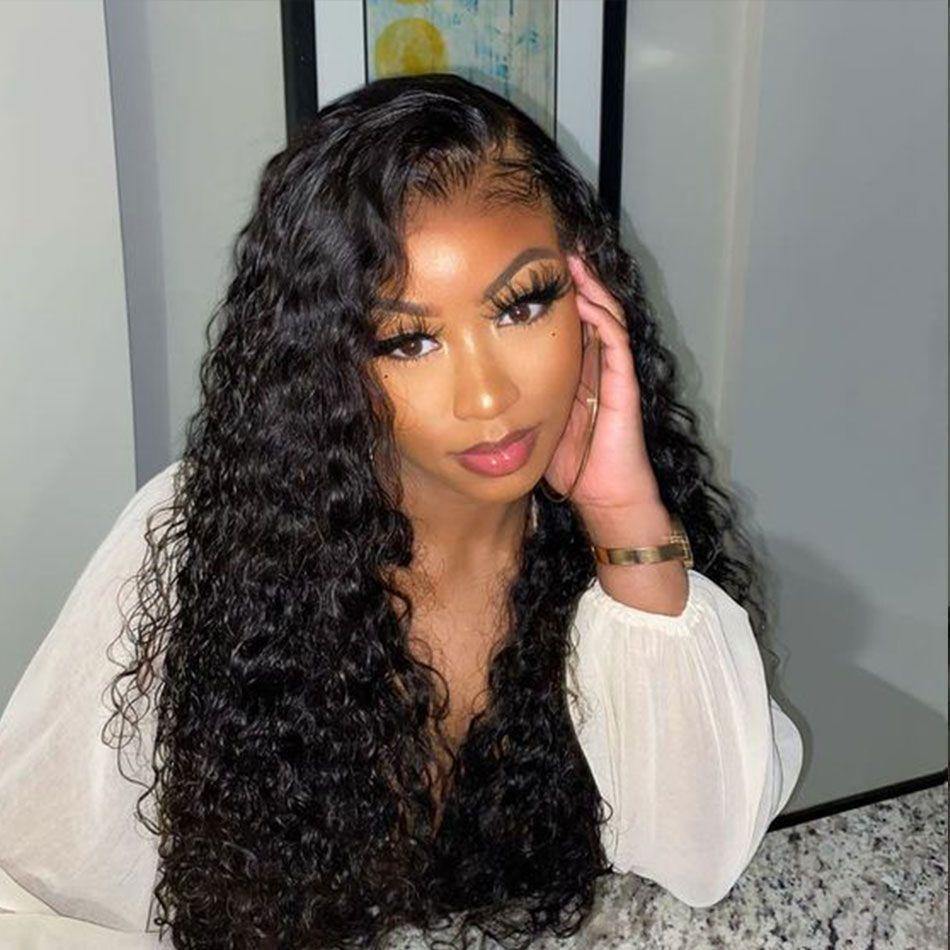 200% 250% Density Lace Front Wigs Water Wave Human Hair Lace Front Wigs - uprettyhair